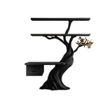Caelvyr Organic Modern Tree Bookshelf with Drawers Black - Timberustic Tree Bookshelf