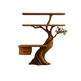 Caelvyr Organic Modern Tree Bookshelf with Drawers Brown - Timberustic Tree Bookshelf