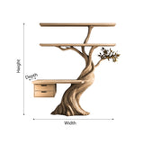 Caelvyr Organic Modern Tree Bookshelf with Drawers - Timberustic Tree Bookshelf