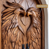 Caelvyr Sculpted Solid Wood Arched Double Doors - Timberustic Door