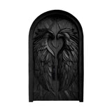 Caelvyr Sculpted Solid Wood Arched Double Doors Black - Timberustic Door