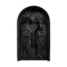 Caelvyr Sculpted Solid Wood Arched Double Doors Black - Timberustic Door