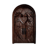 Caelvyr Sculpted Solid Wood Arched Double Doors Dark Walnut - Timberustic Door