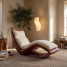 Caelwyn Handcrafted Sculpted Solid Wood Chaise Lounge