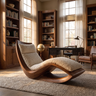 Caelwyn Handcrafted Sculpted Solid Wood Chaise Lounge