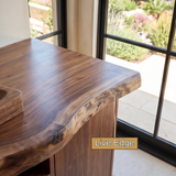 Caelwyn Live Edge Solid Wood Freestanding Bathroom Vanity with Drawers