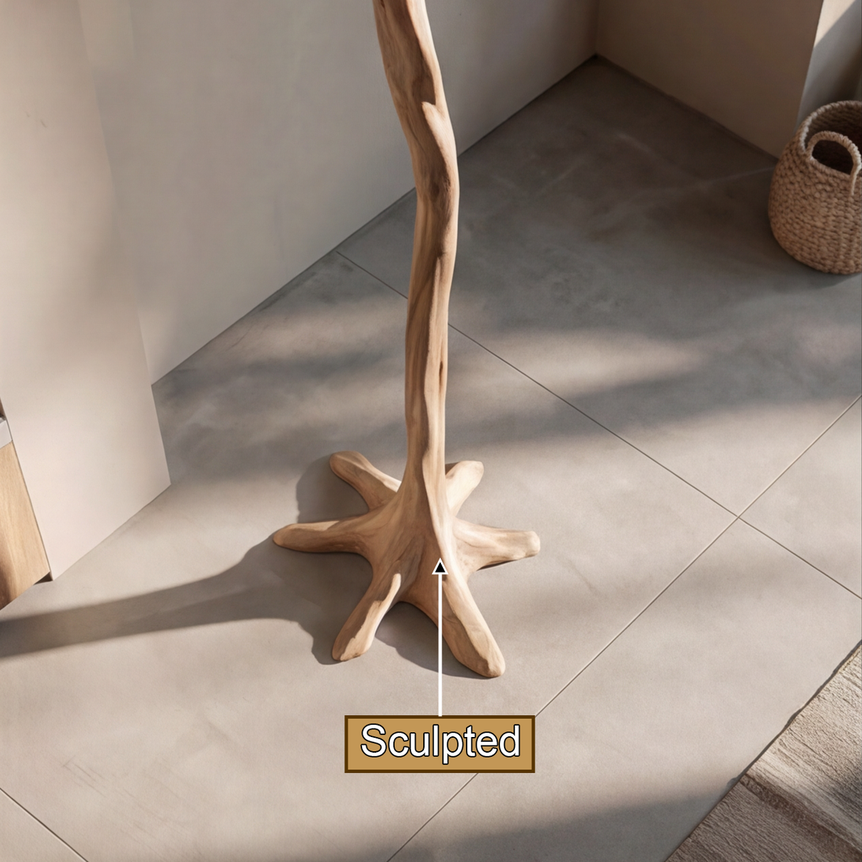 Caelwyn Sculpted Solid Wood Tree Coat Rack - Timberustic Tree Coat Rack