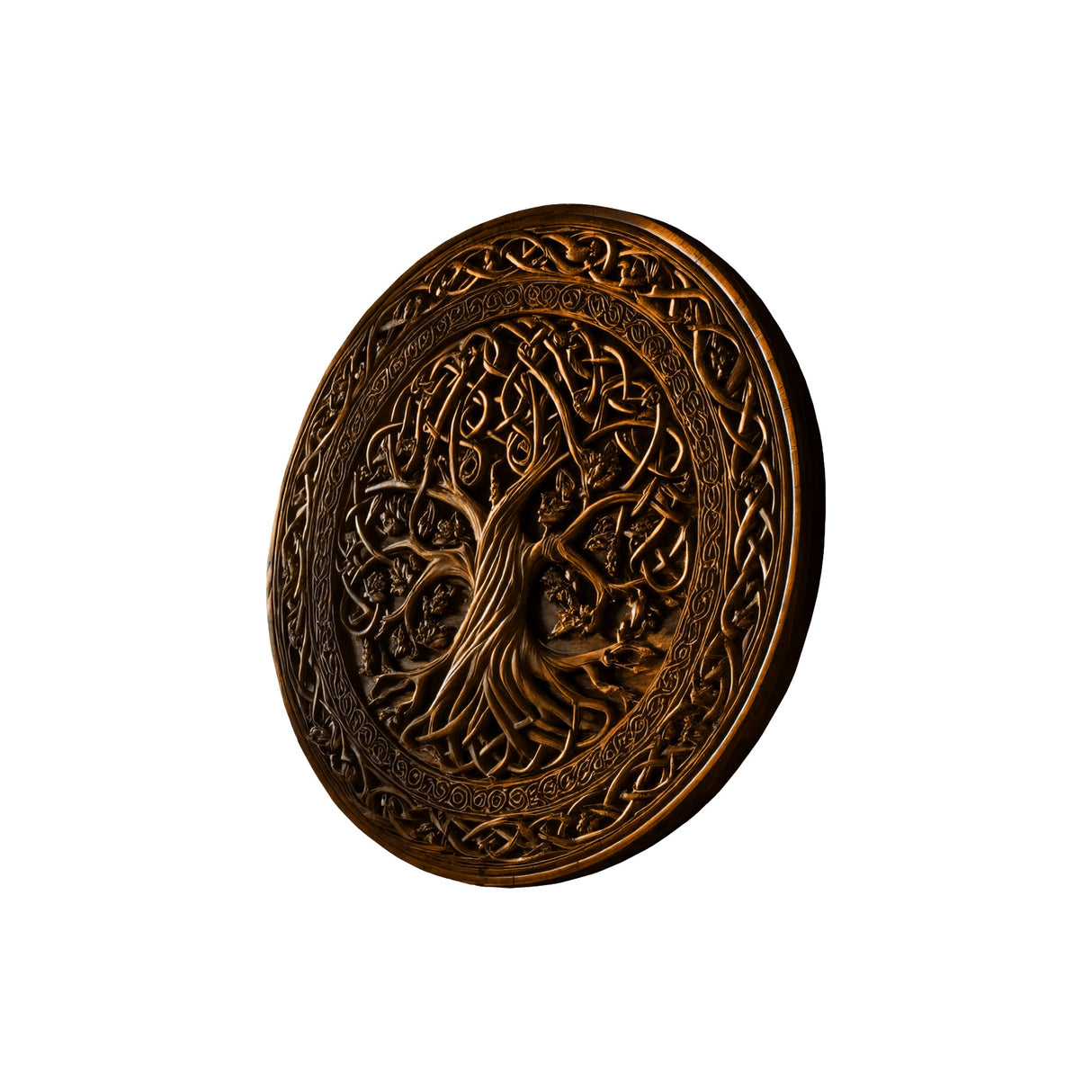 Caelwyn Solid Wood Sculpted Wall Art Brown - Timberustic Wall Art