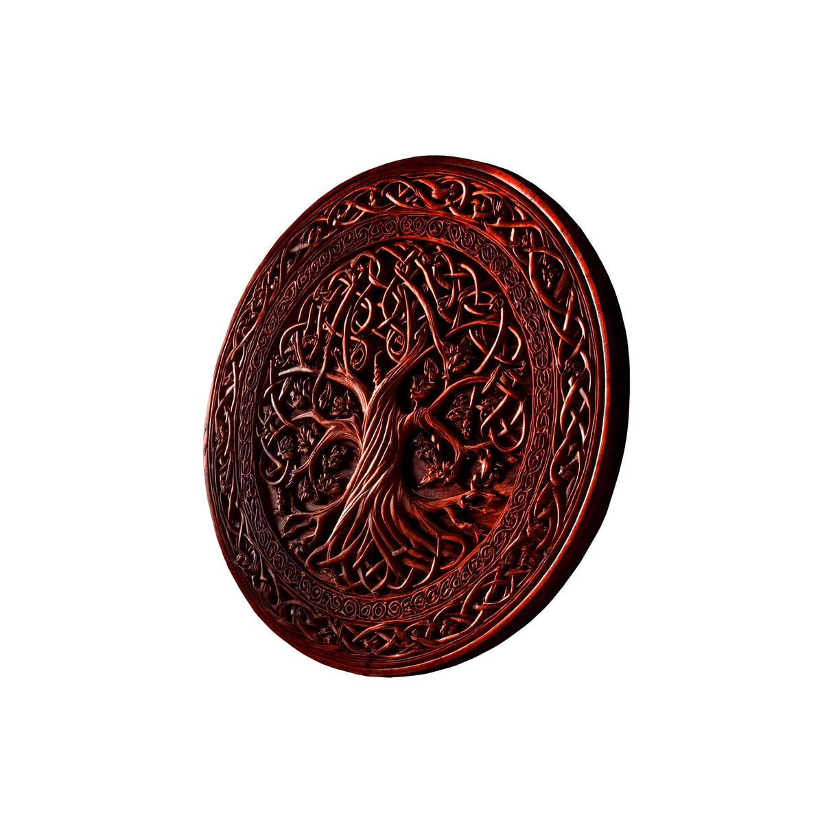 Caelwyn Solid Wood Sculpted Wall Art Mahogany - Timberustic Wall Art