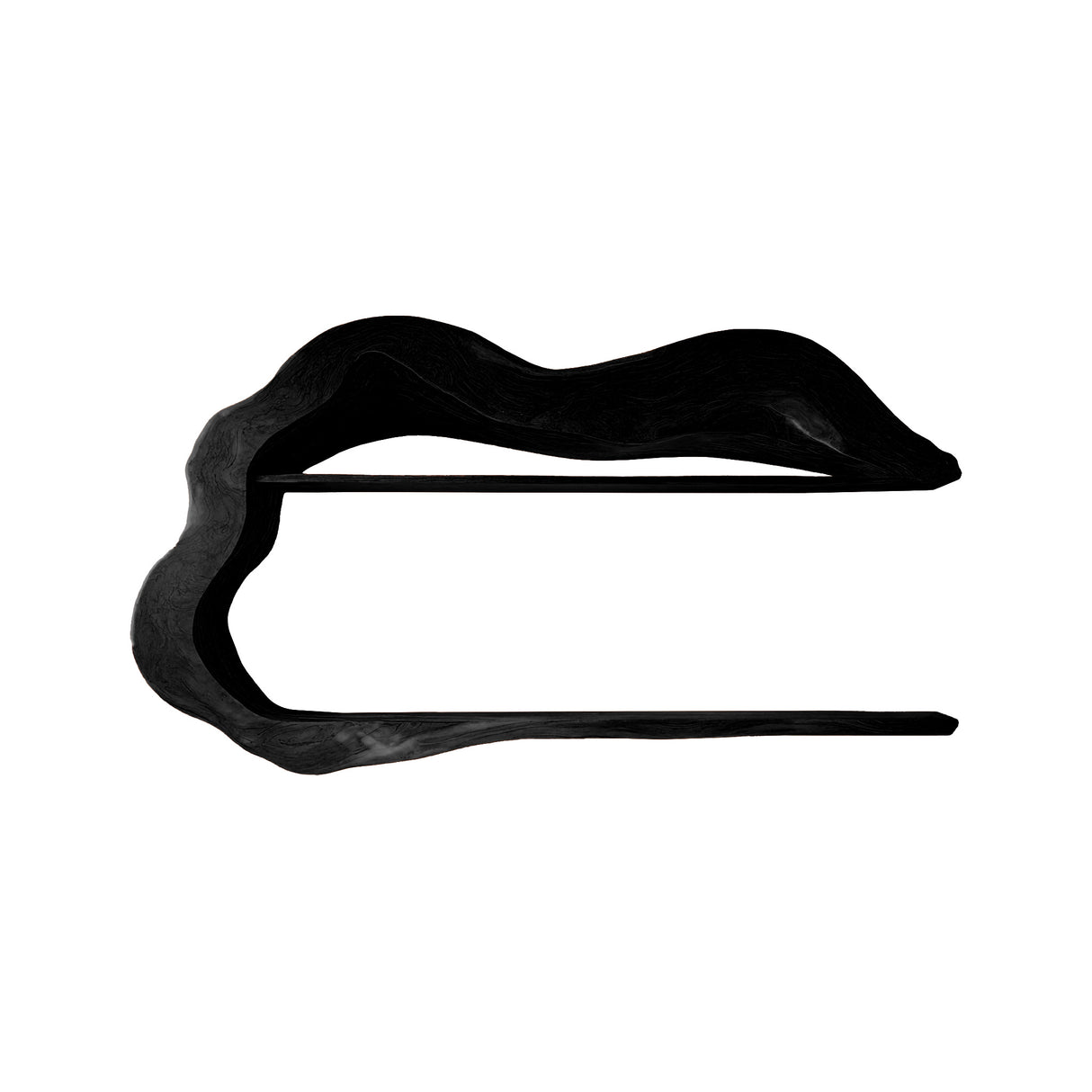 Calder Sculpted Solid Wood Wine Display Shelf Black - Timberustic Wine Display Shelf