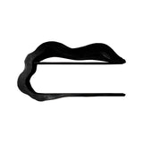 Calder Sculpted Solid Wood Wine Display Shelf Black - Timberustic Wine Display Shelf
