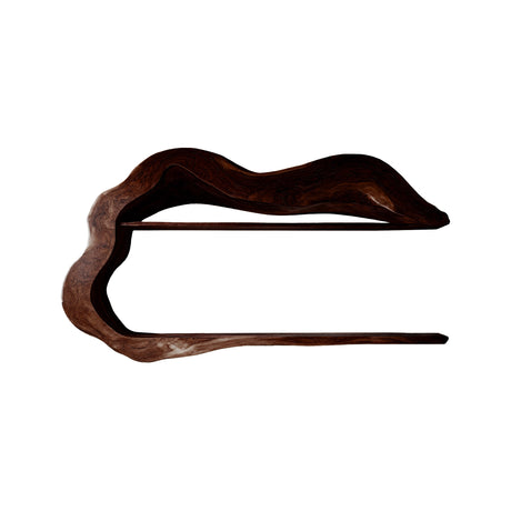 Calder Sculpted Solid Wood Wine Display Shelf Dark Walnut - Timberustic Wine Display Shelf