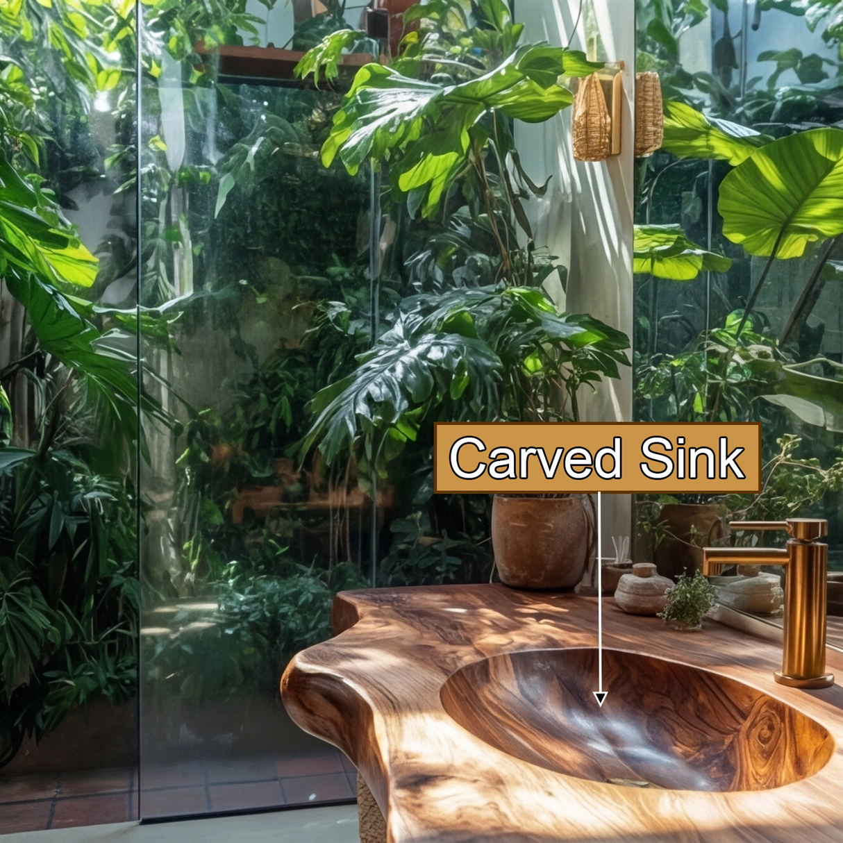 Caldera Live Edge Solid Wood Floating Bathroom Vanity with Integrated Sink