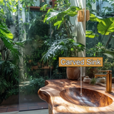 Caldera Live Edge Solid Wood Floating Bathroom Vanity with Integrated Sink