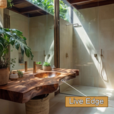 Caldera Live Edge Solid Wood Floating Bathroom Vanity with Integrated Sink