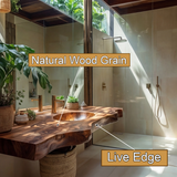 Caldera Live Edge Solid Wood Floating Bathroom Vanity with Integrated Sink - Timberustic Floating Bathroom Vanity with Integrated Sink