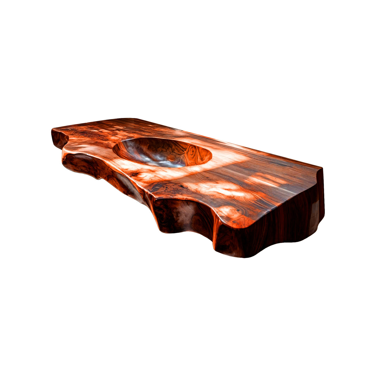 Caldera Live Edge Solid Wood Floating Bathroom Vanity with Integrated Sink