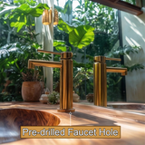 Caldera Live Edge Solid Wood Floating Bathroom Vanity with Integrated Sink