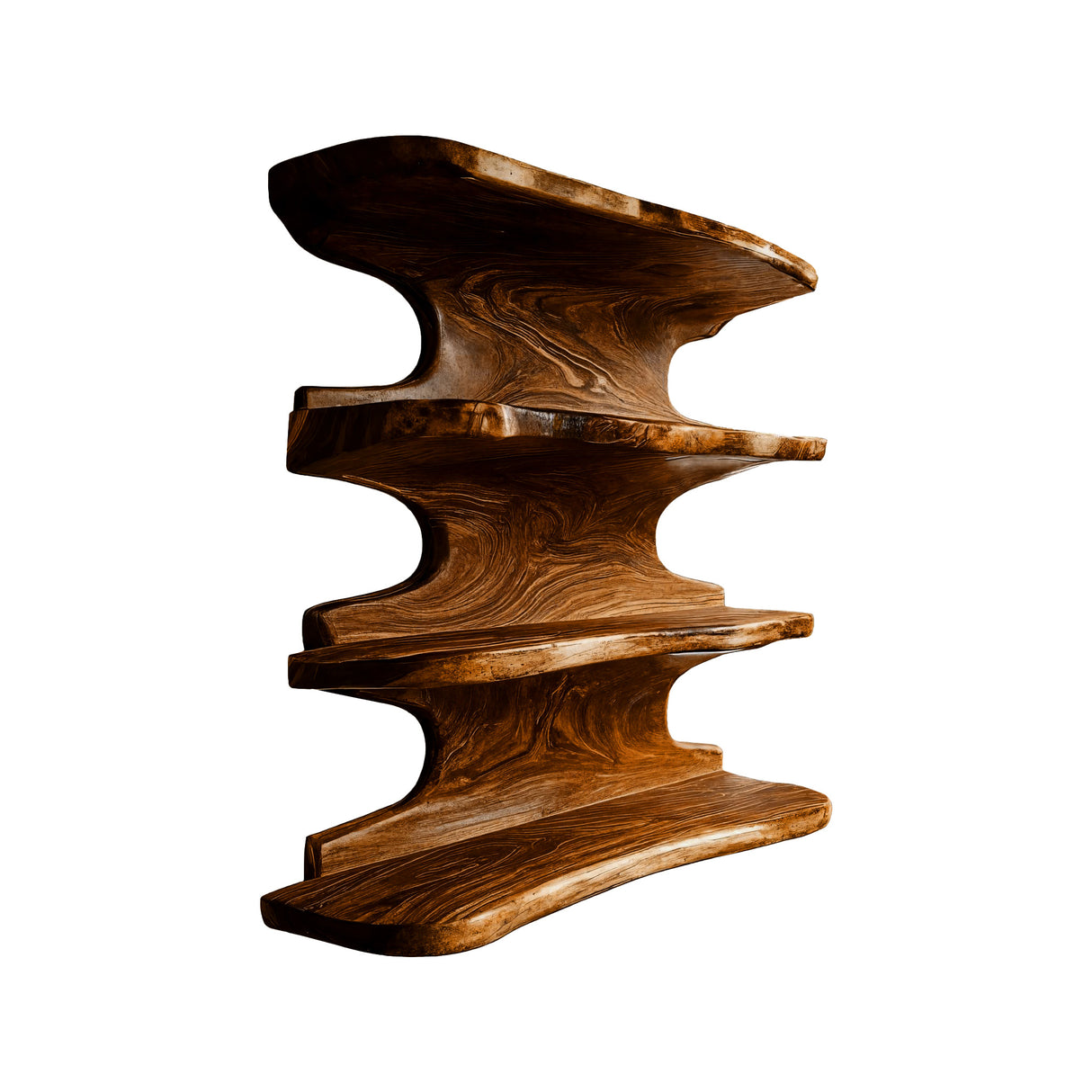 Caldera Live Edge Solid Wood Floating Kitchen Shelf Brown - Timberustic Floating Kitchen Shelf