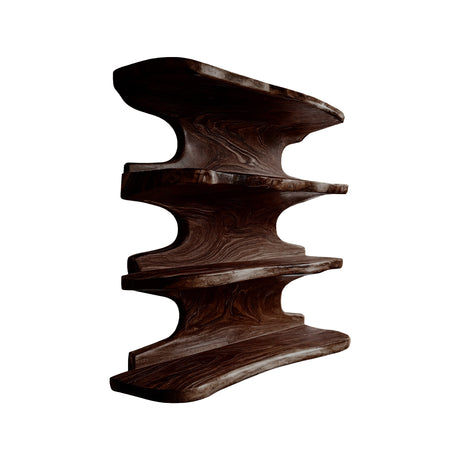 Caldera Live Edge Solid Wood Floating Kitchen Shelf Dark Walnut - Timberustic Floating Kitchen Shelf