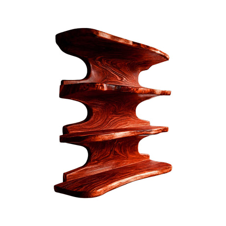 Caldera Live Edge Solid Wood Floating Kitchen Shelf Mahogany - Timberustic Floating Kitchen Shelf