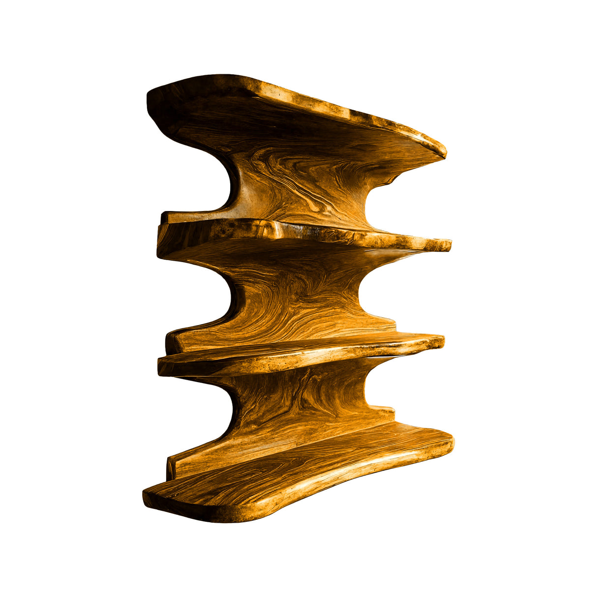 Caldera Live Edge Solid Wood Floating Kitchen Shelf Teak - Timberustic Floating Kitchen Shelf