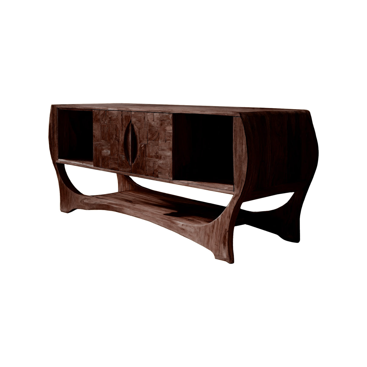 Caldera Sculpted Solid Wood Freestanding Bathroom Vanity with Drawers Dark Walnut - Timberustic Freestanding Bathroom Vanity with Drawers