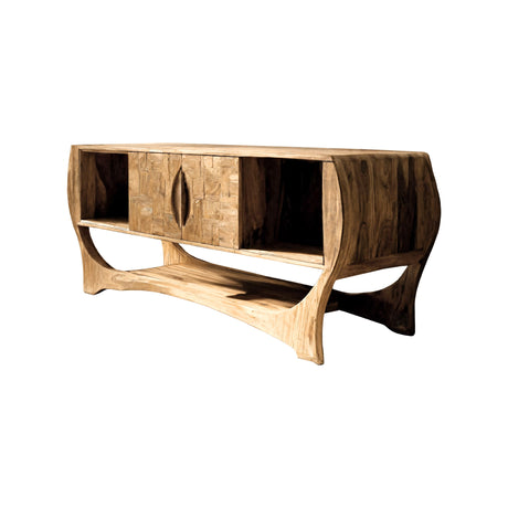 Caldera Sculpted Solid Wood Freestanding Bathroom Vanity with Drawers Natural Oak - Timberustic Freestanding Bathroom Vanity with Drawers