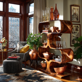Caldera Sculpted Solid Wood Decorative Bookshelf - Timberustic Decorative Bookshelf