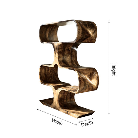 Caldera Sculpted Solid Wood Decorative Bookshelf - Timberustic Decorative Bookshelf