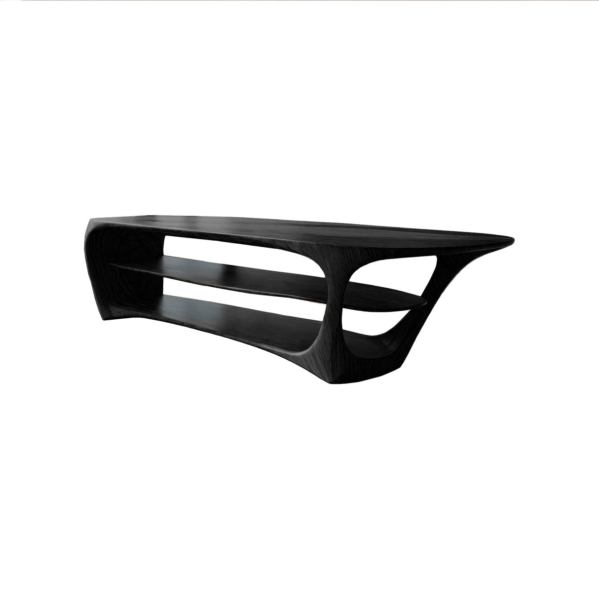Calderon Curve Solid Wood Kitchen Island Black - Timberustic Kitchen Island
