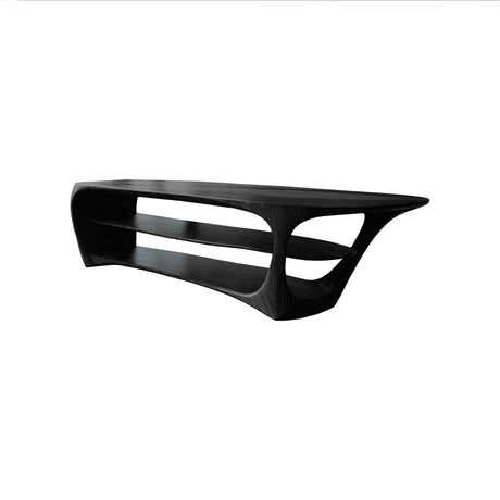 Calderon Curve Solid Wood Kitchen Island Black - Timberustic Kitchen Island