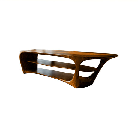 Calderon Curve Solid Wood Kitchen Island Brown - Timberustic Kitchen Island