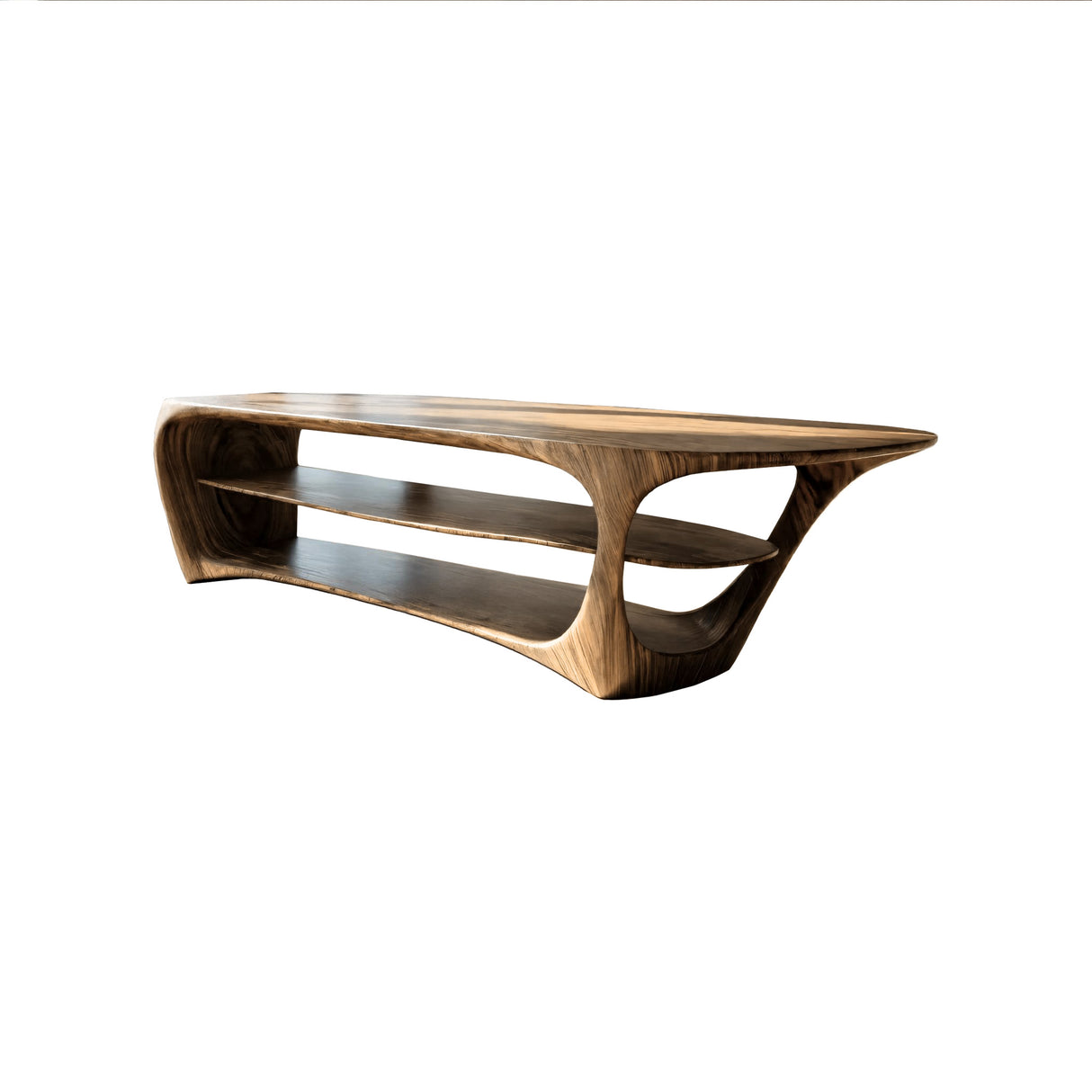 Calderon Curve Solid Wood Kitchen Island Natural Oak - Timberustic Kitchen Island