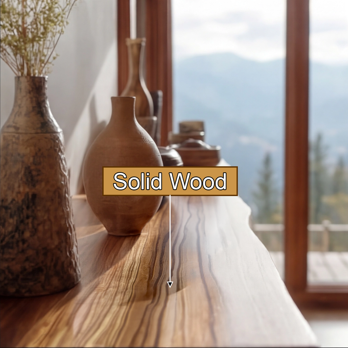 Caldorin Sculpted Solid Wood Mountain Floating Shelf SPA583363 - Timberustic Floating Shelf