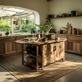 Caldren Solid Wood Kitchen Island with Storage - Timberustic Kitchen Island