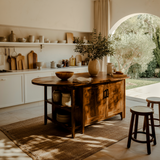 Caldren Solid Wood Kitchen Island with Storage - Timberustic Kitchen Island