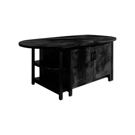 Caldren Solid Wood Kitchen Island with Storage Black - Timberustic Kitchen Island