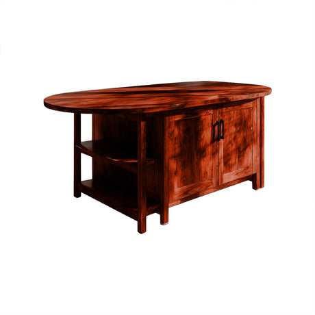 Caldren Solid Wood Kitchen Island with Storage Mahogany - Timberustic Kitchen Island