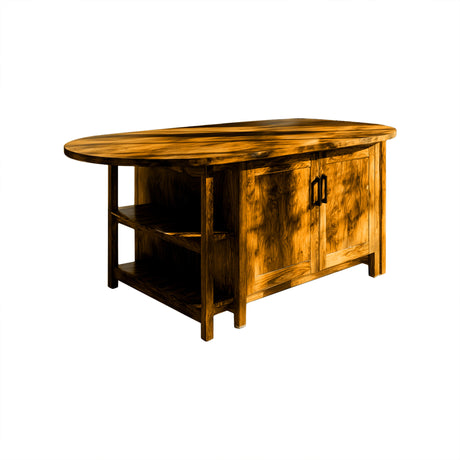 Caldren Solid Wood Kitchen Island with Storage Teak - Timberustic Kitchen Island