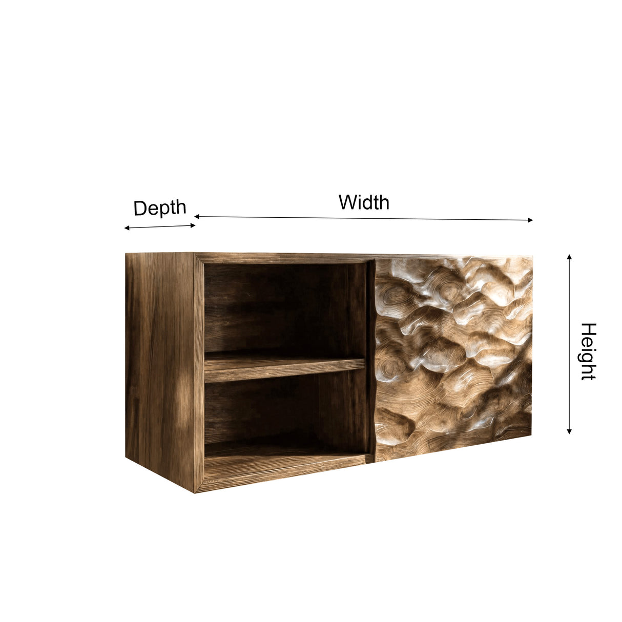 Caldrin Wave Solid Wood Floating Bathroom Cabinet
