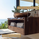 Caldris Live Edge Solid Wood Floating Bathroom Vanity with Drawers - Timberustic Floating Bathroom Vanity With Drawers