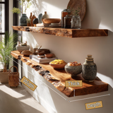 Caldris Live Edge Solid Wood Floating Shelf SPA285438 - Timberustic Floating Shelf
