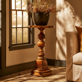 Caldris Solid Wood Pedestal Stand - Timberustic Pedestal Stand