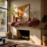 Calen Live-Edge Solid Wood Fireplace Mantel Shelf
