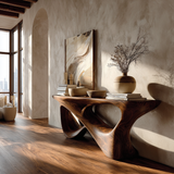 Calen Sculpted Solid Wood Console Table