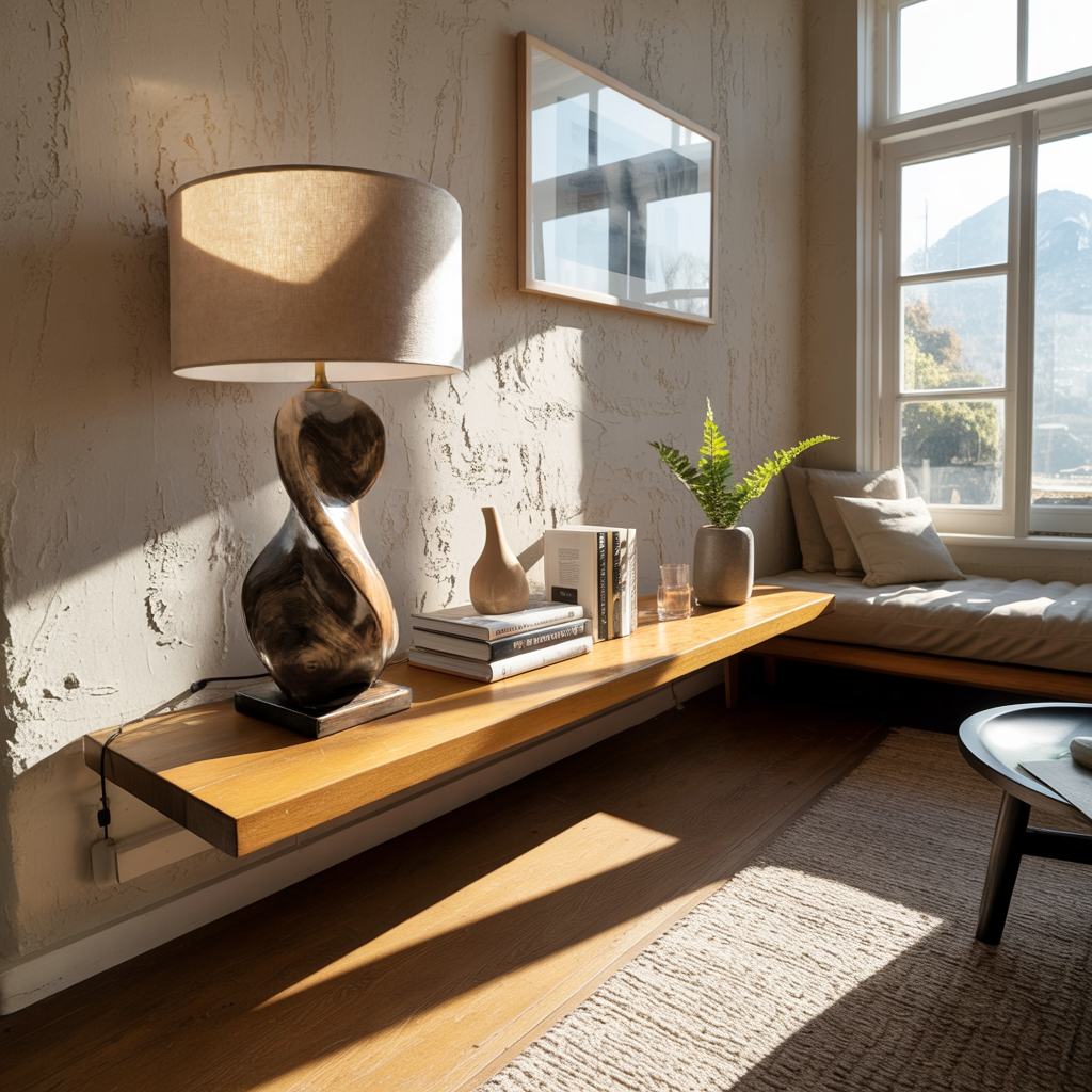 Calira Knot Sculpted Solid Wood Table Lamp