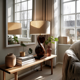 Calira Knot Sculpted Solid Wood Table Lamp