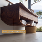 Calira Live Edge Solid Wood Floating Bathroom Vanity with Drawers - Timberustic Floating Bathroom Vanity With Drawers