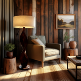 Calira Twist Sculpted Solid Wood Floor Lamp